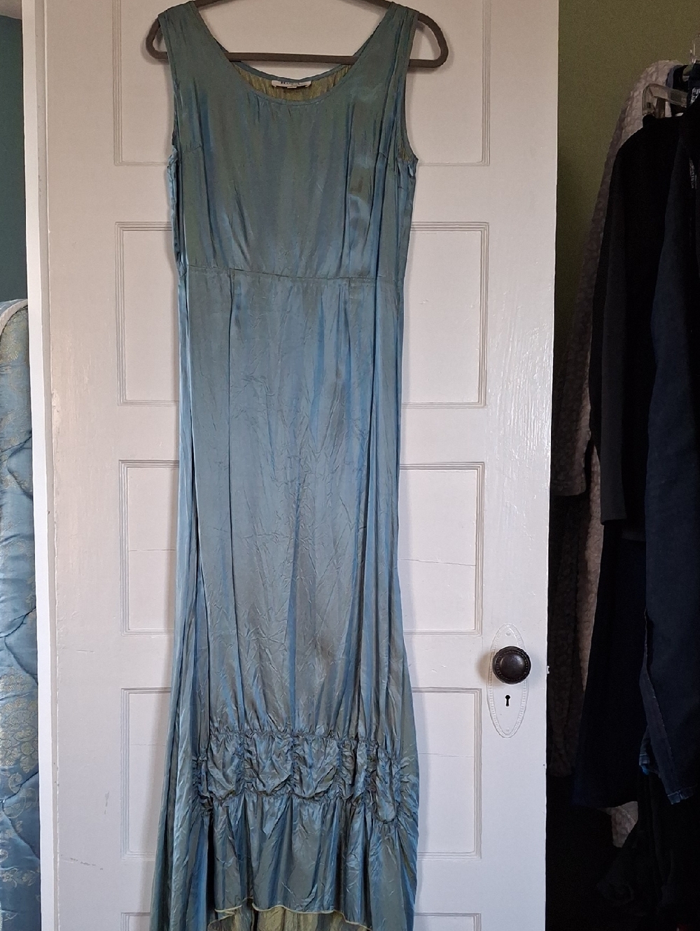 Hannah Light Teal Sleeveless Maxi Dress